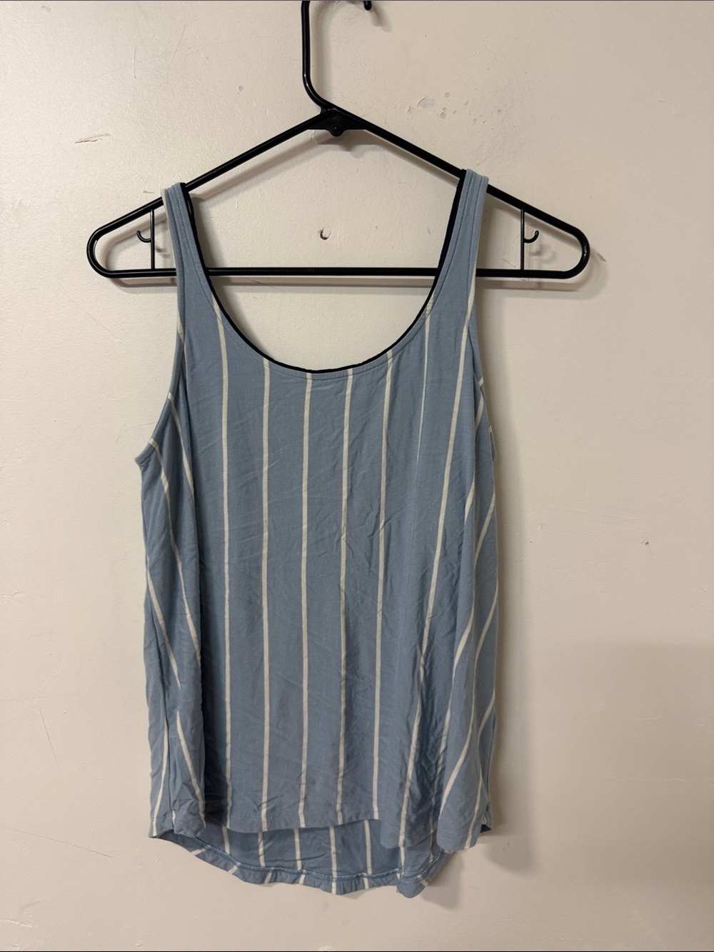 Soma Light Blue and White Striped Scoop Tank